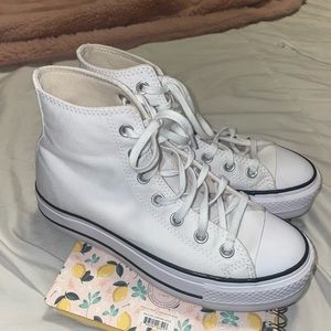 White Converse Platforms